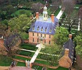 Aerial View of the Governor's Palace in Colonial Williamsburg