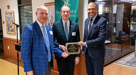 In December, Chris Caracci and James Boswell joined Dean Spencer in dedicating the George Wythe Boswell-Caracci Room.
