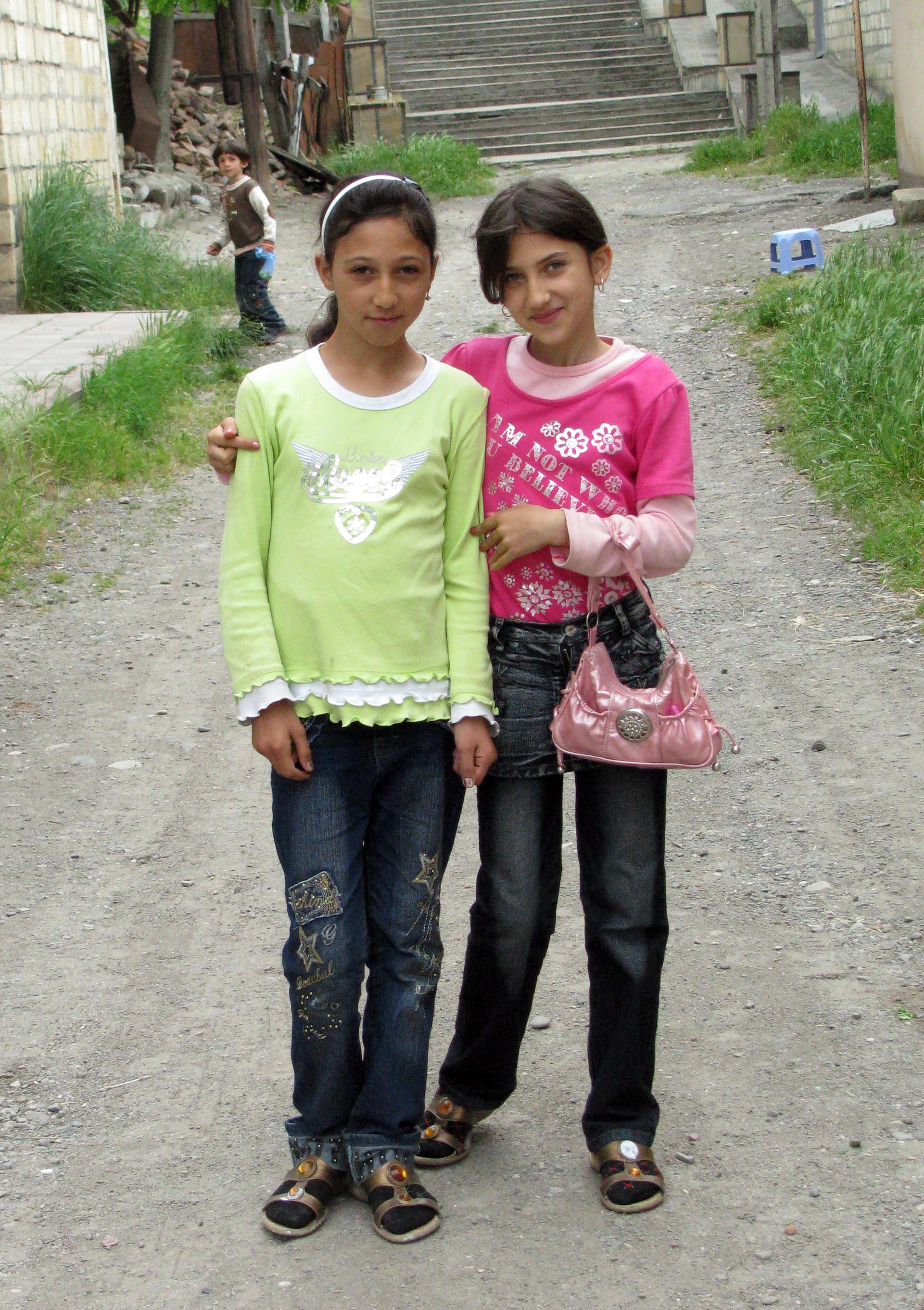 Two girls in Krasnaya Sloboda