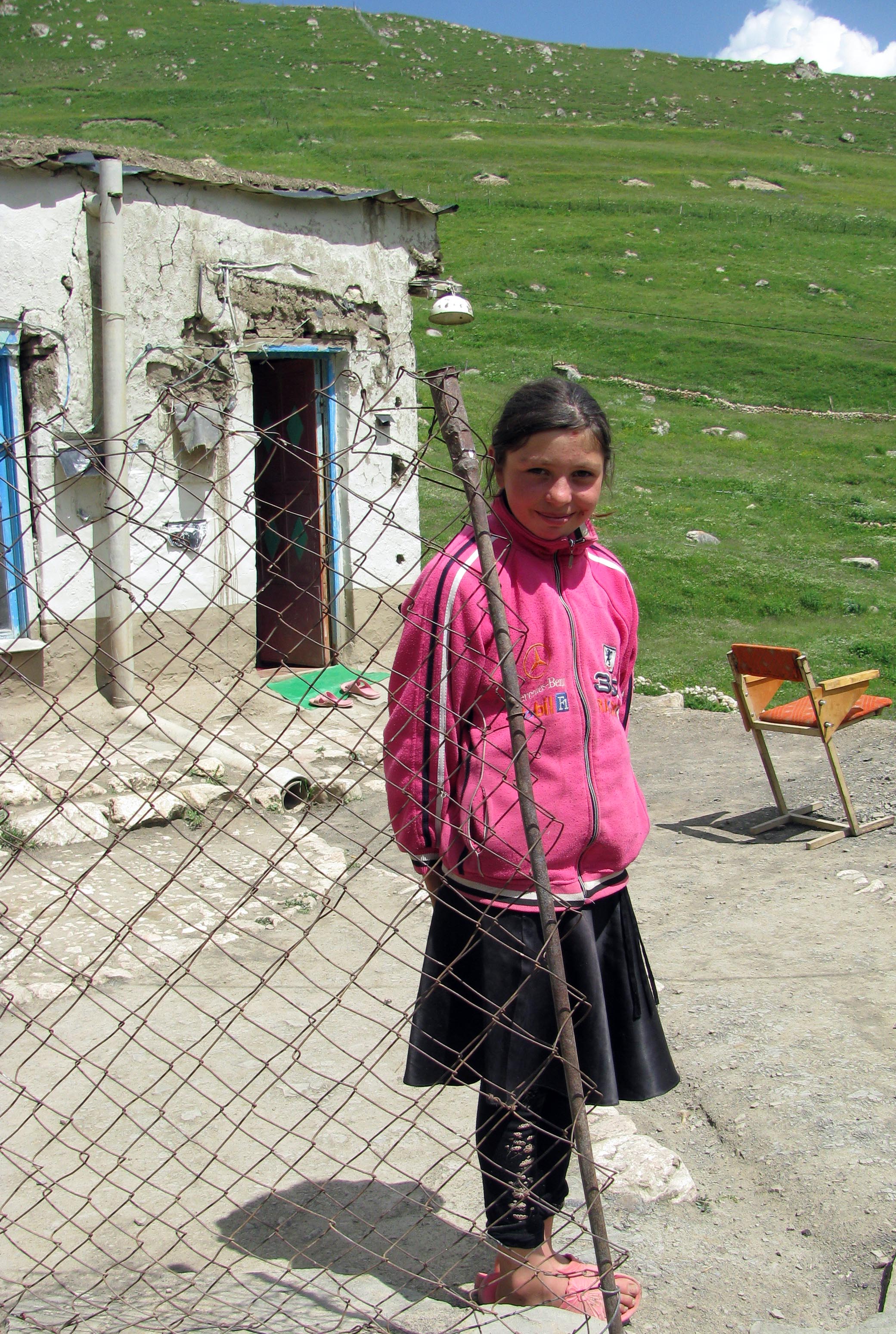 A girl at the farm in Xinaliq