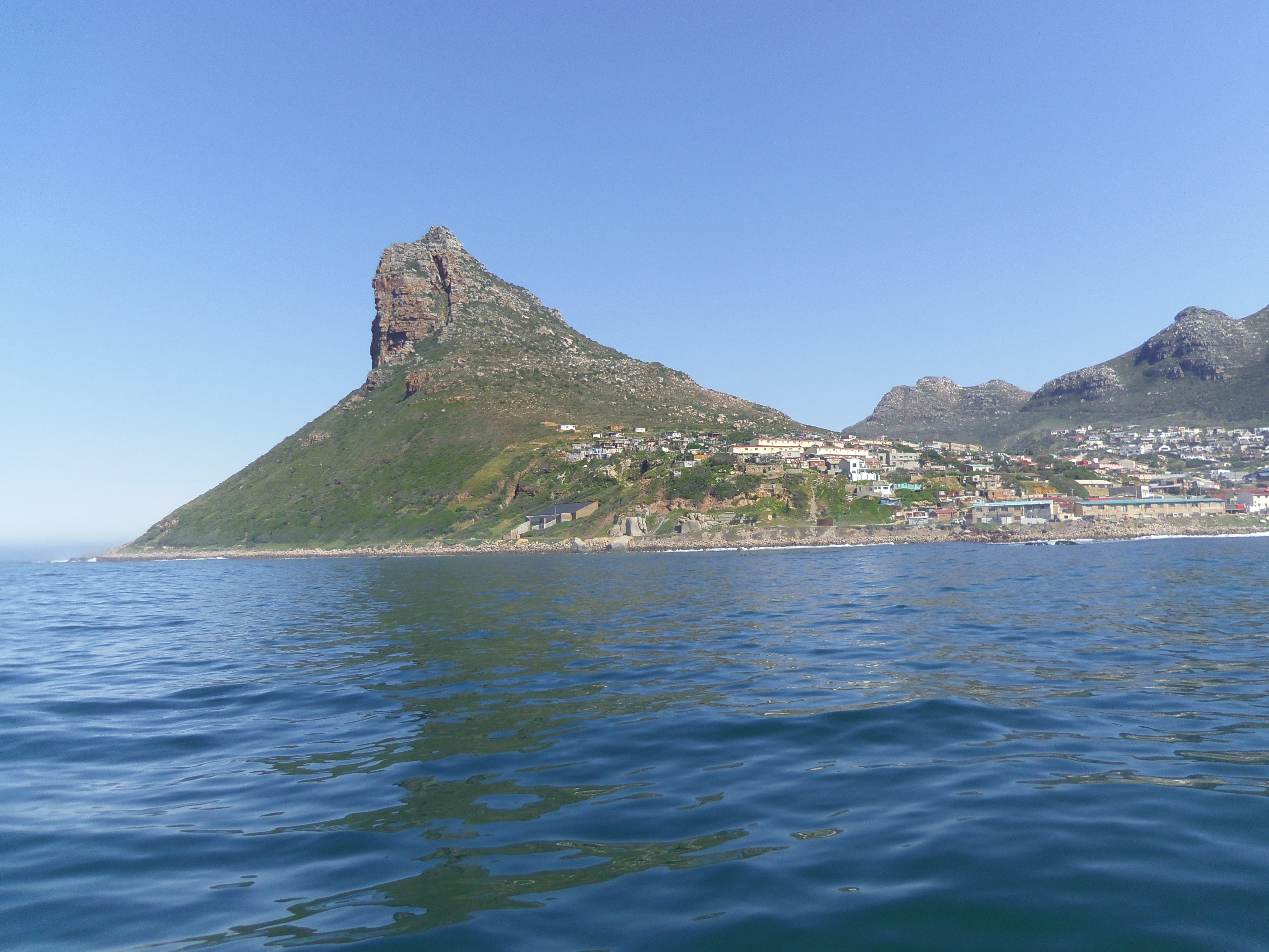 A view of a poorer neighborhood in Cape Town, taken from a boat
