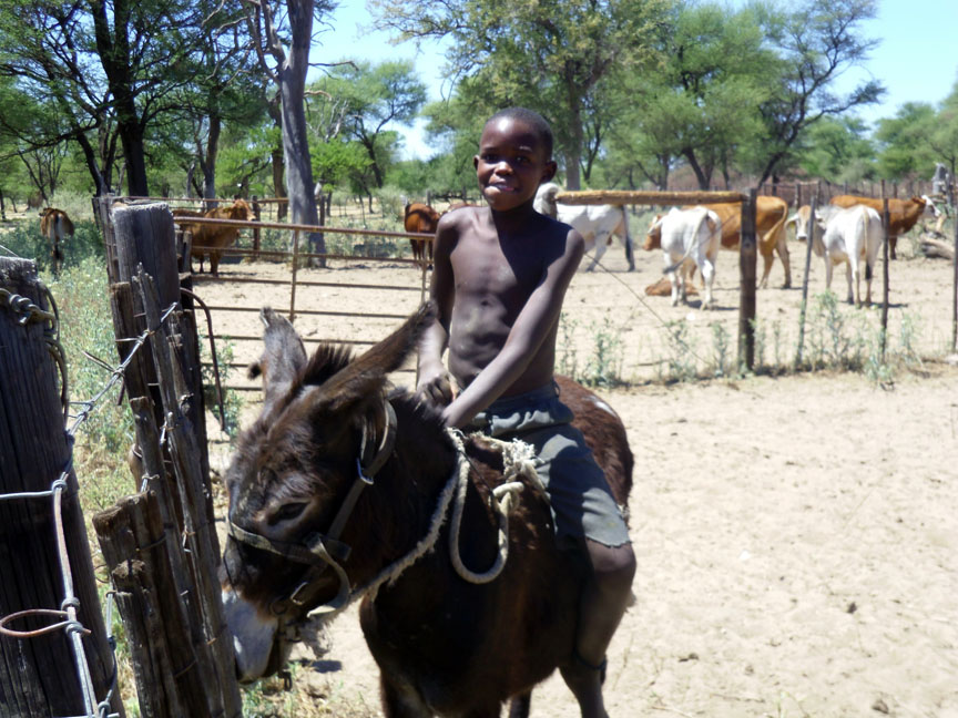 A boy on a donkey in Orunahi