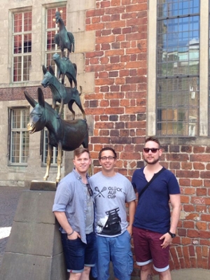 Matthias, Henrik, and I in front of the Bremer Stadtmusikantent