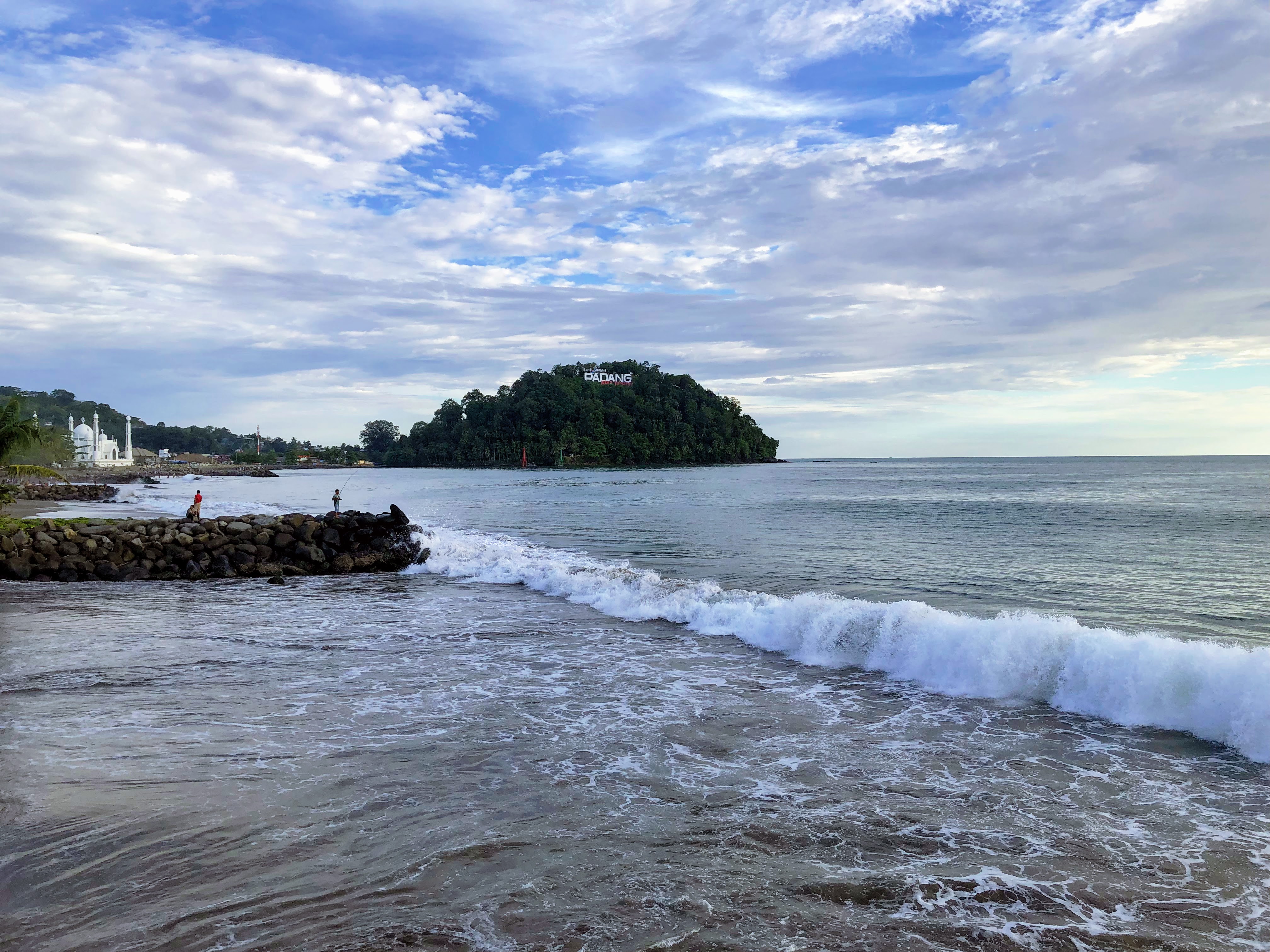 Padang beach, with Masjid Al-Hakim in the bottom left.