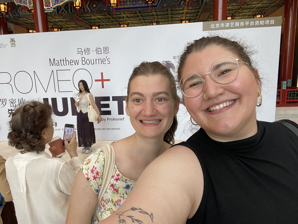 Lily and I at a Dance Performance of Romeo and Juliet back at the Tianqiao Theater