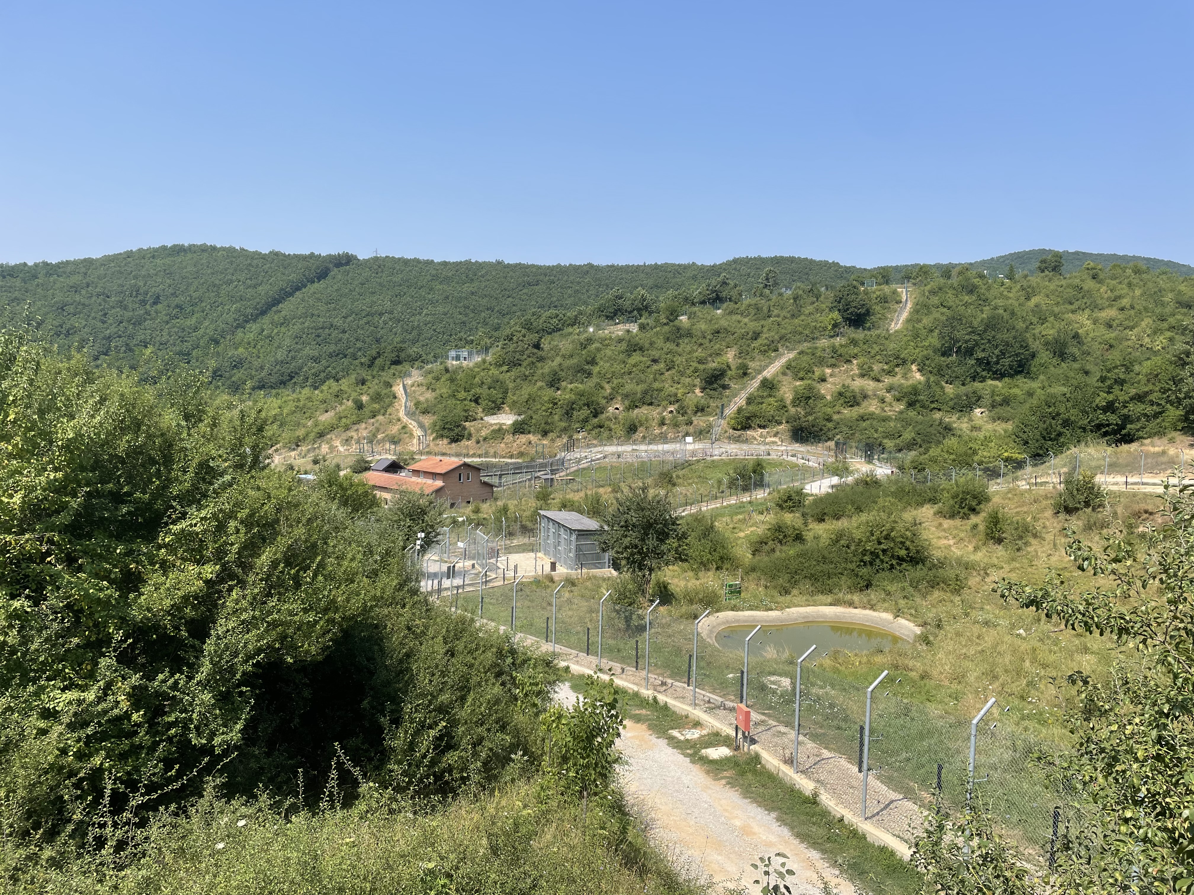 The outdoor space of Bear Sanctuary Prishtina.