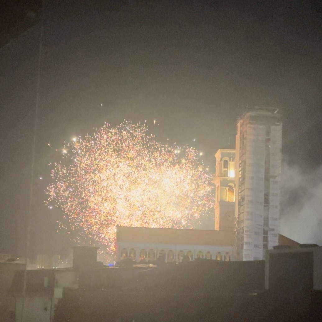 Some of the fireworks by the cathedral.