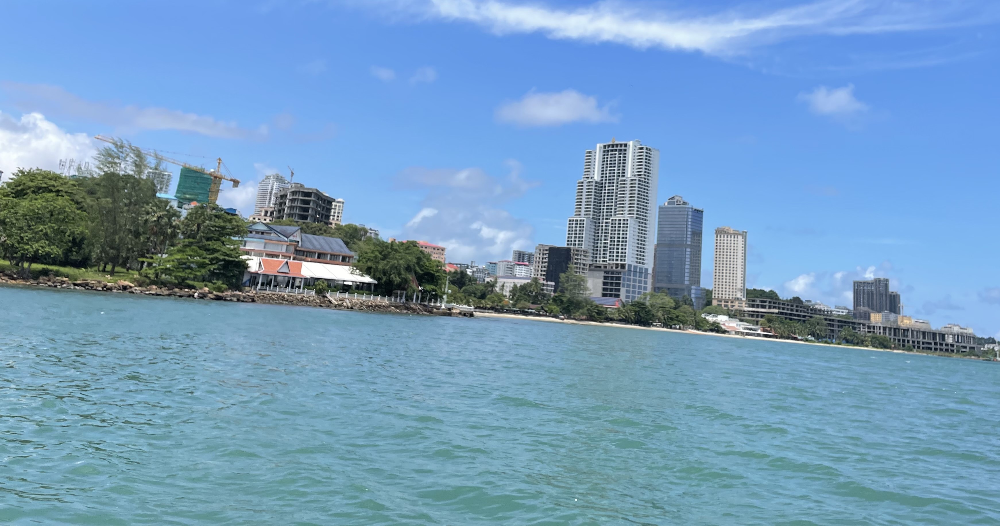 View of Sihanoukville from the ocean.