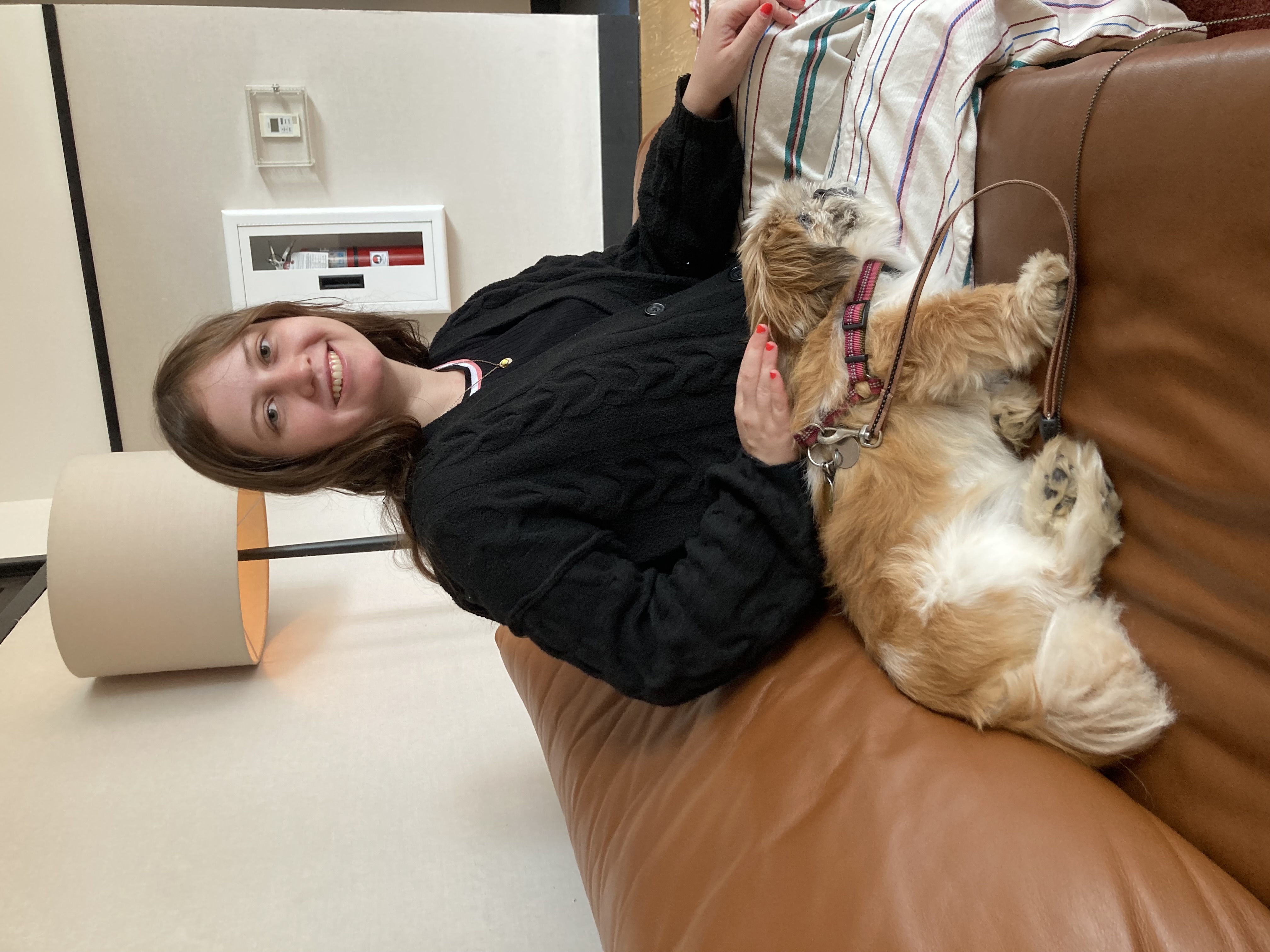 Tsampa, extremely tired after a long day of being petted, and me, extremely joyful after a long day of petting him.