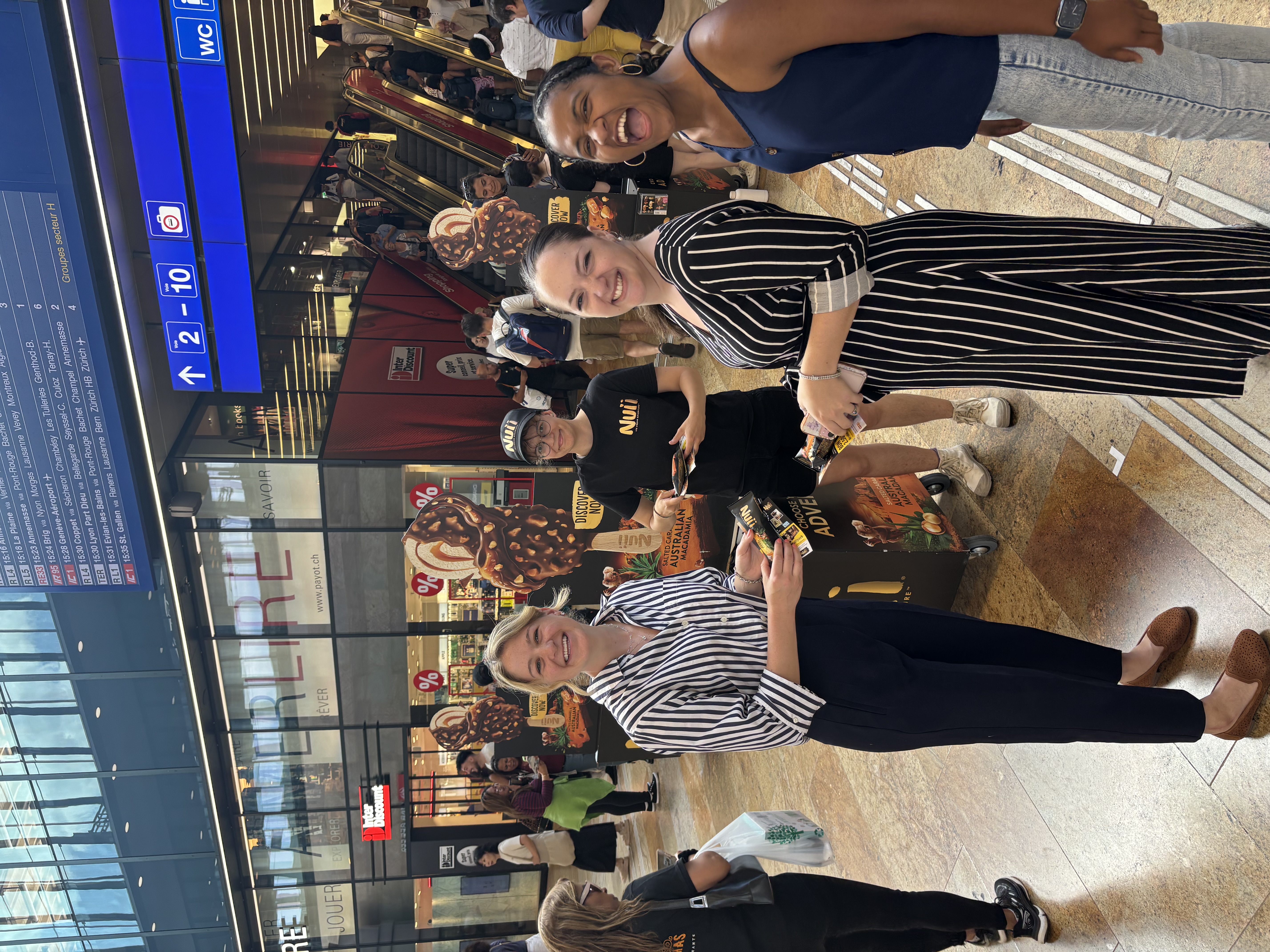 Free ice cream at the train station.