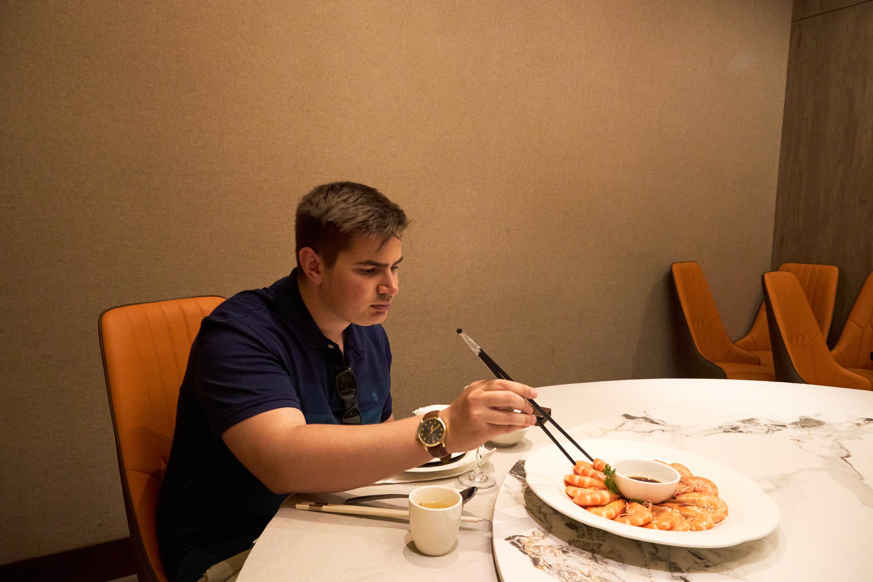 Me, About to Devour Some Shrimp