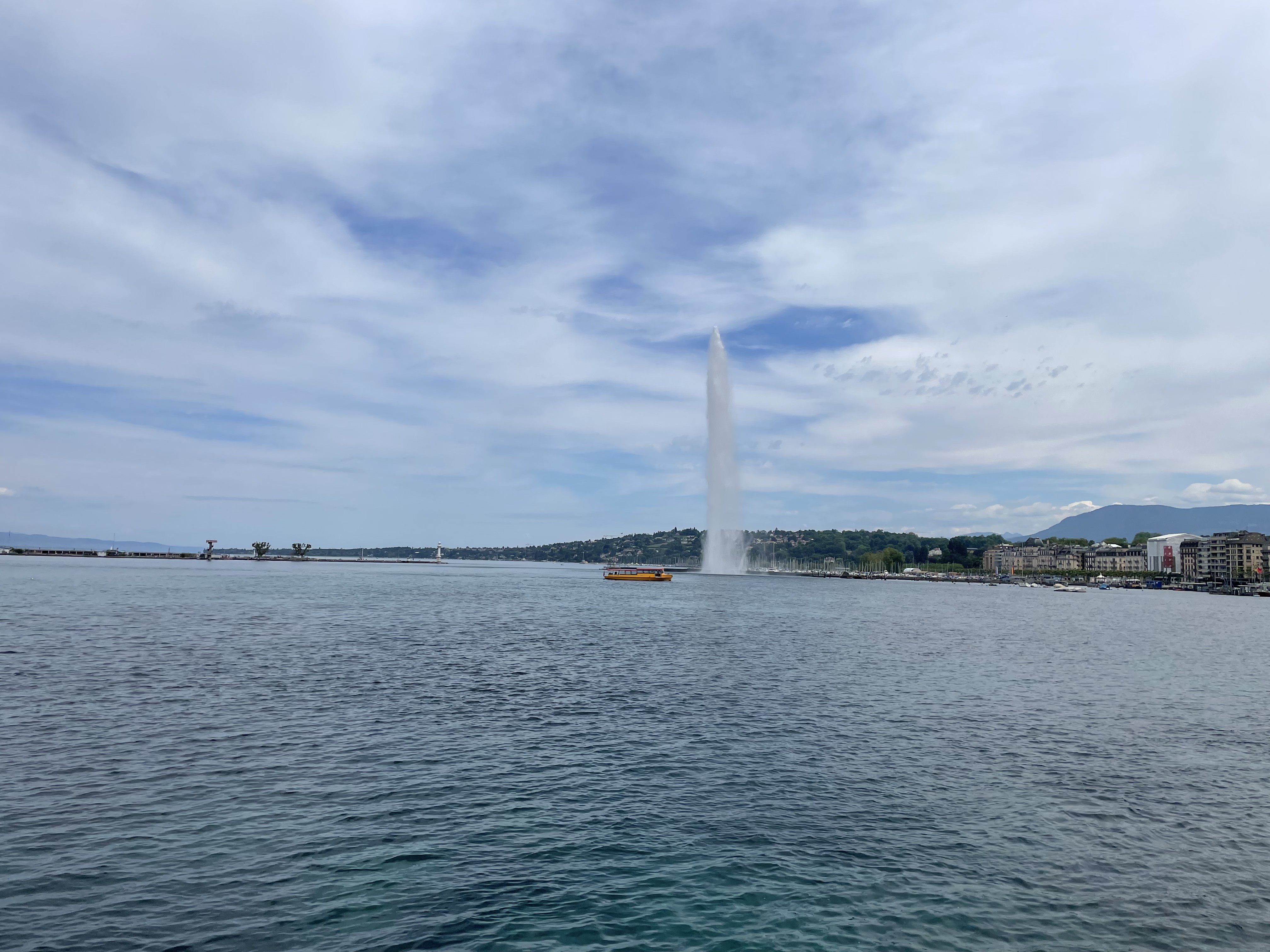 View of Lake Geneva and the Jet D'eau