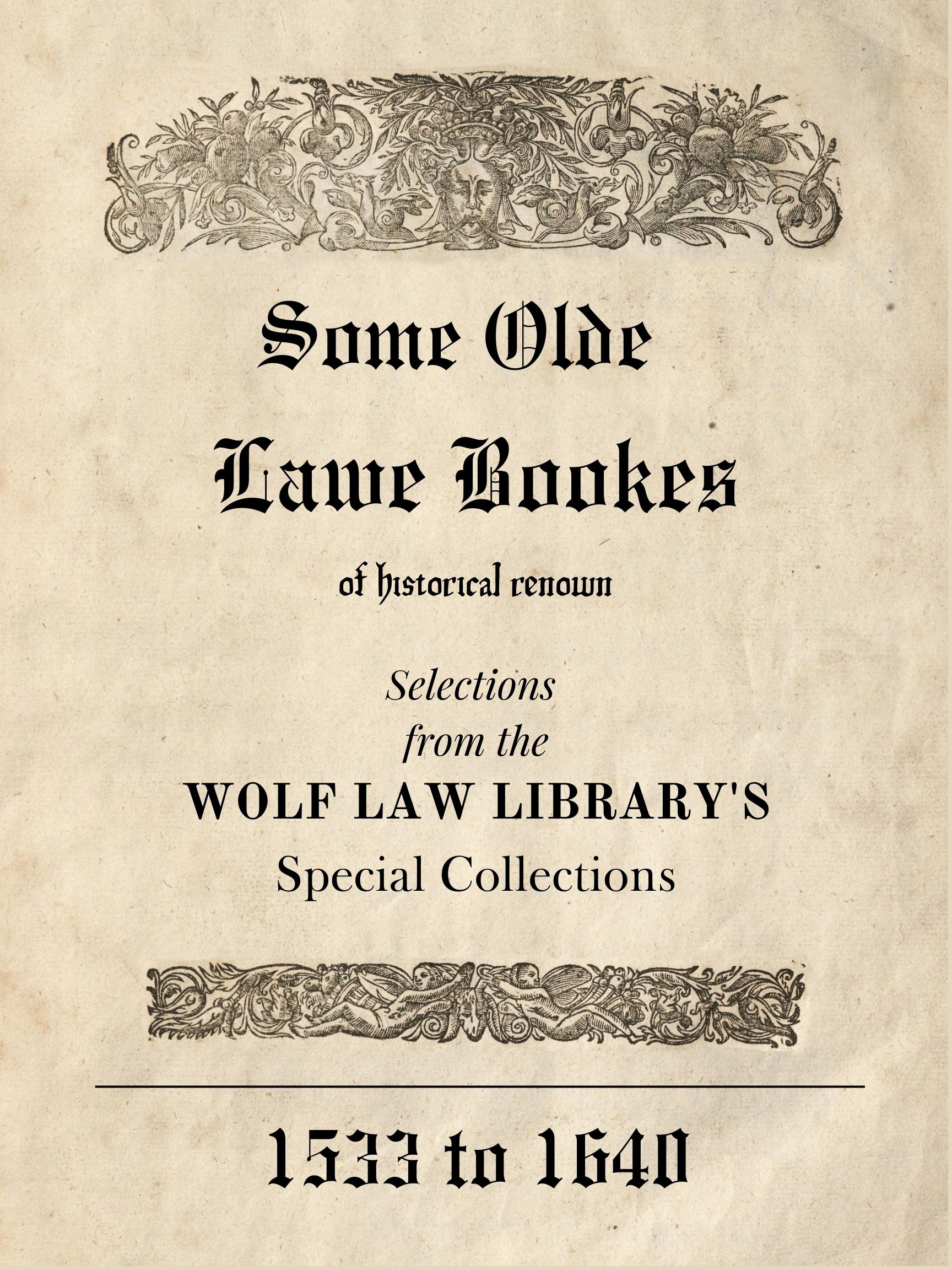 Some Olde Lawe Bookes