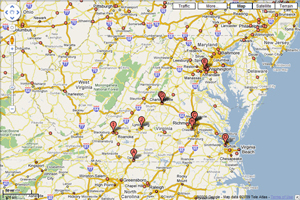 Google map of Virginia Law Libraries