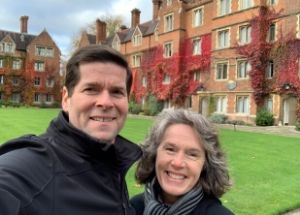 Brent and Kristyn Allred enjoyed exploring the University of Cambridge, which comprises Clare Hall and 30 other colleges, during their free time.