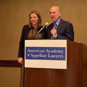 Professor Larsen and Professor Devins accepted the Eisenberg Prize for their article titled “The Amicus Machine” at the AAAL Fall 2019 Meeting.