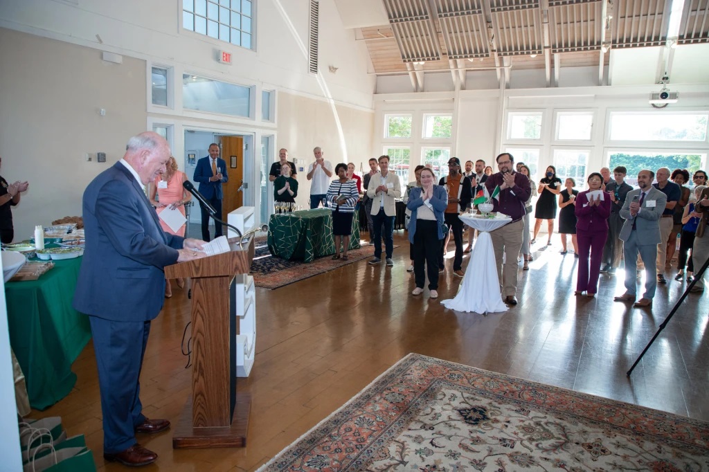 Peter Ganser speaks during the event.