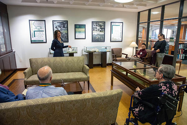 Alumni learned about the Oral History Project Exhibit