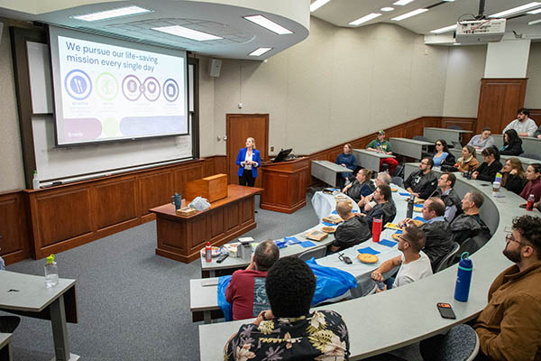 Students learned about the National Bone Marrow Program before the contest began.