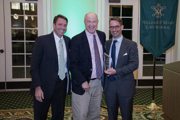 Andrew Prince Brigham, William Fischel, and James Stern celebrate Professor Fischel's Property Rights Prize.