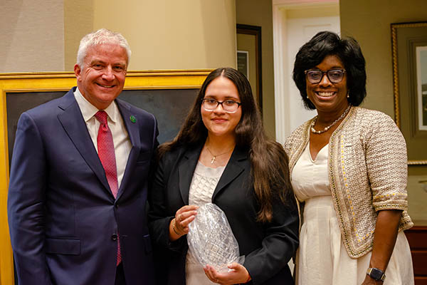 From left: Ron Hess, Fiorella Villacorta Torres and Alexis Swann