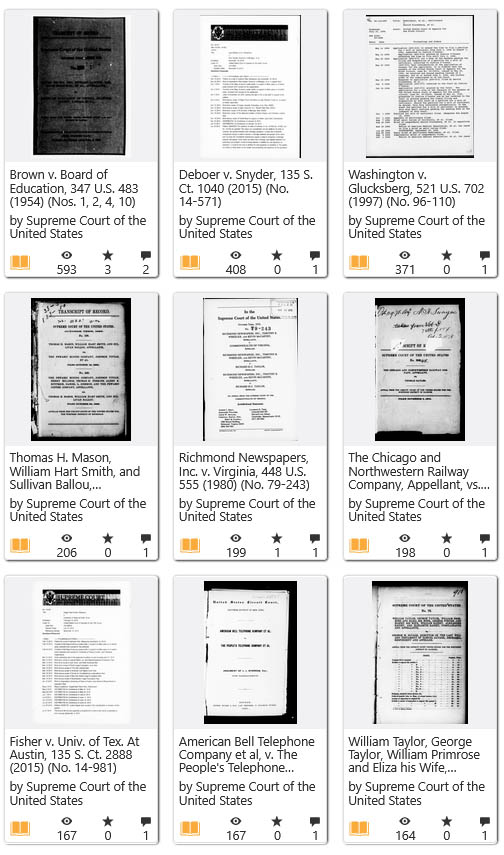 A sampling of Internet Archive SCOTUS records. Click image for more.