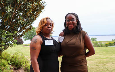 Breanca White ’27 (right) and her mother, Theresa Riddick