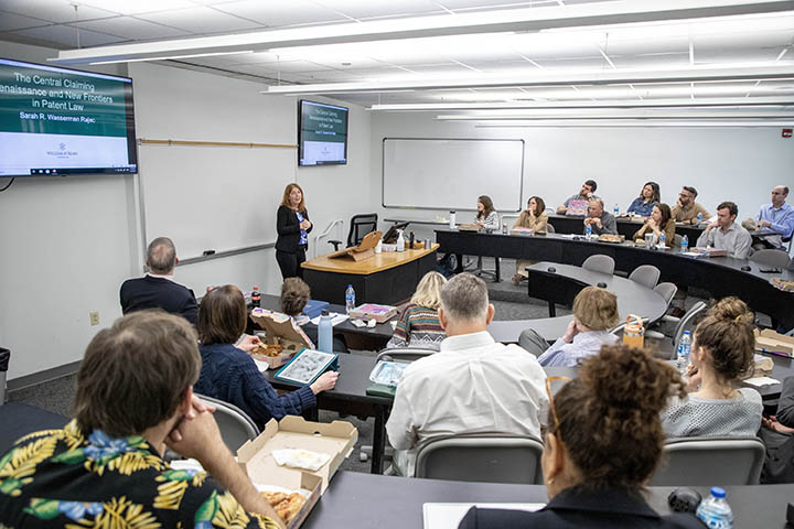 William & Mary Law School's Sarah Rajec shared her research on patent law in April 2025.