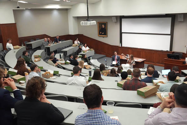 The event, hosted by the Institute of Bill of Rights Law, drew students and faculty for a wide-ranging conversation about the inner workings of the nation’s highest court. Photo: David F. Morrill