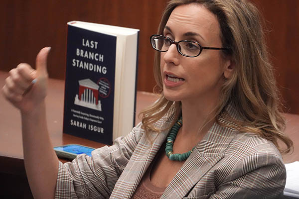 Isgur's title reflects her broader thesis that the Supreme Court is the "last branch standing." Photo: David F. Morrill