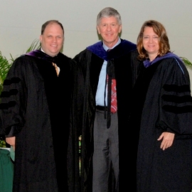 Law School Association President Kevin O'Neill, Tom Frantz, and Dean Butler